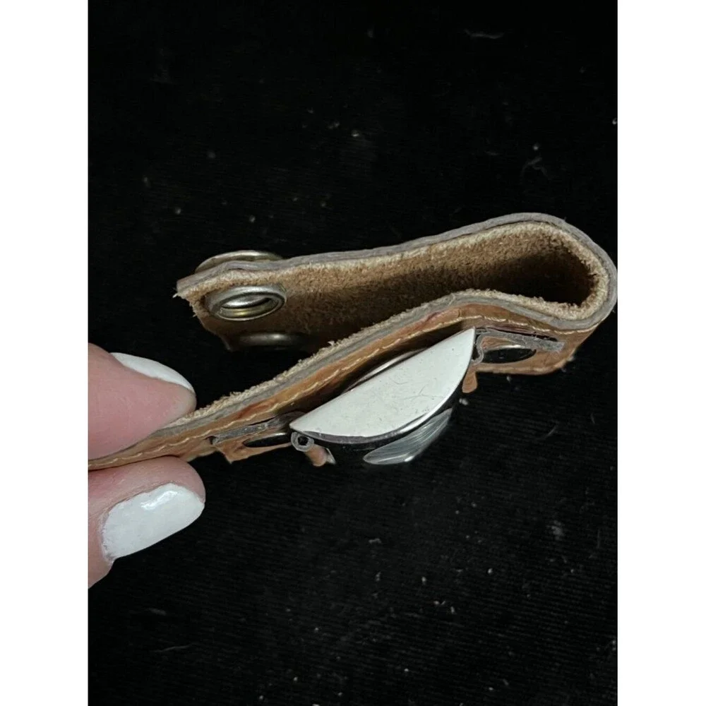 Charles Sernard Ostrich Leather Cuff Watch Silver New Battery